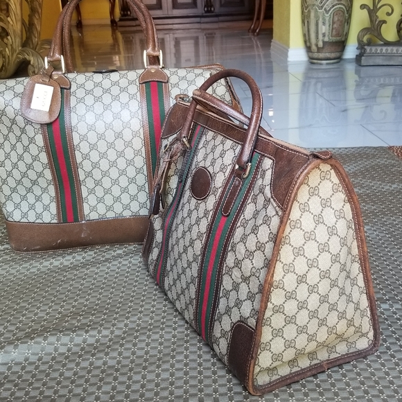 Vintage  Gucci Boston Carryall weekender mini luggage handbag - Picture 10 of 16